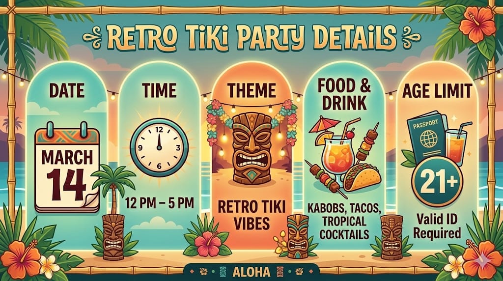 Desert Tiki Splash Pool Party Event