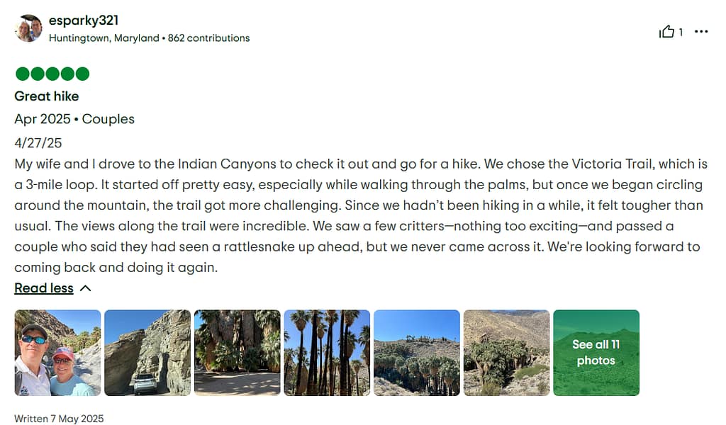 Indian Canyons Reviews