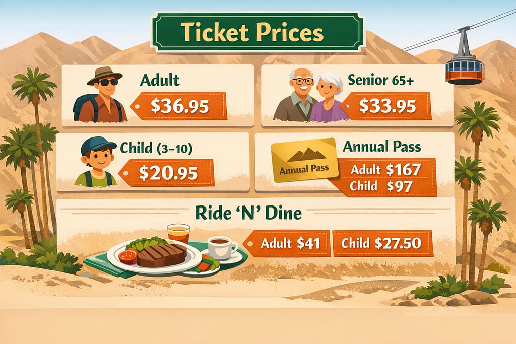 Palm Springs Aerial Tramway Ticket Prices for Adults, Seniors, and Children