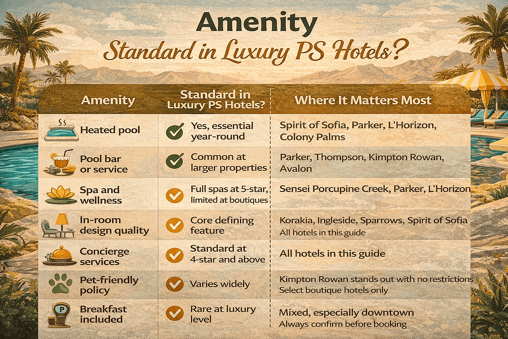 Luxury Hotel Amenities in Palm Springs