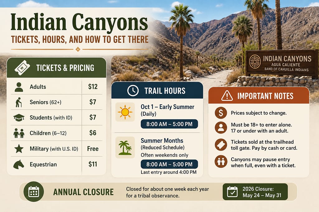 Indian Canyons Tickets, Hours, and How to Get There