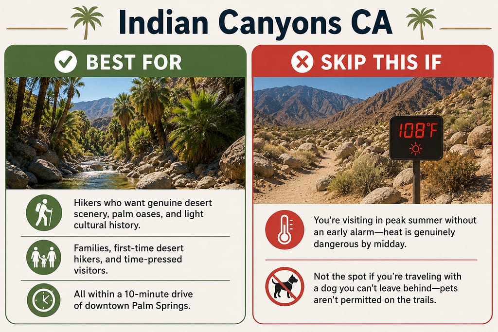 Best For and Skip Indian Canyons CA If
