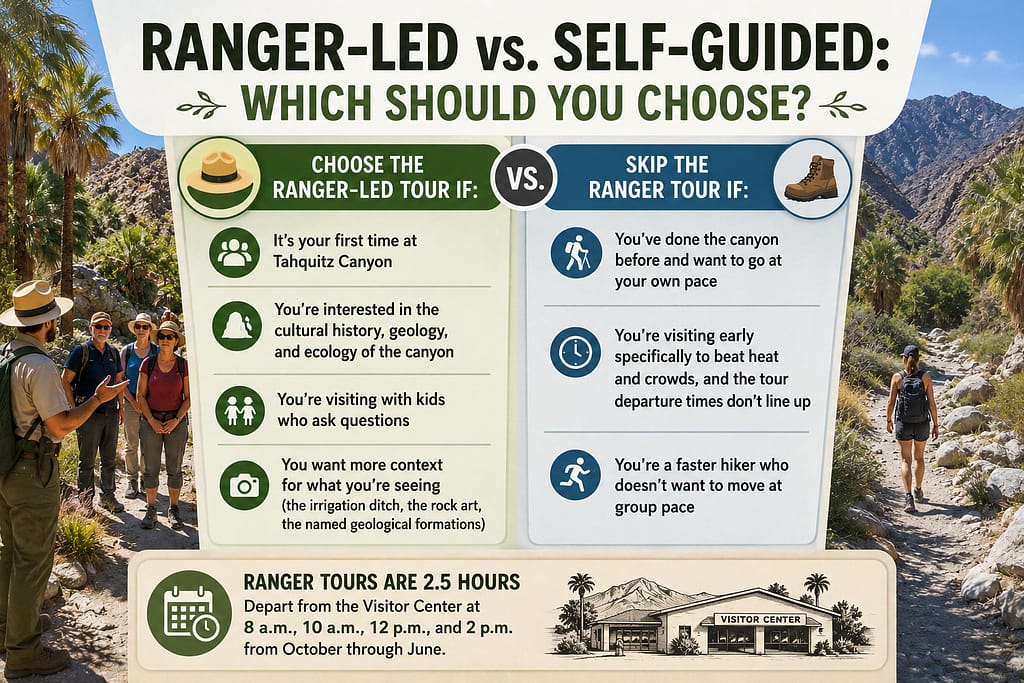 Ranger-Led Tahquitz Canyon Tours vs. Self-Guided Hikes