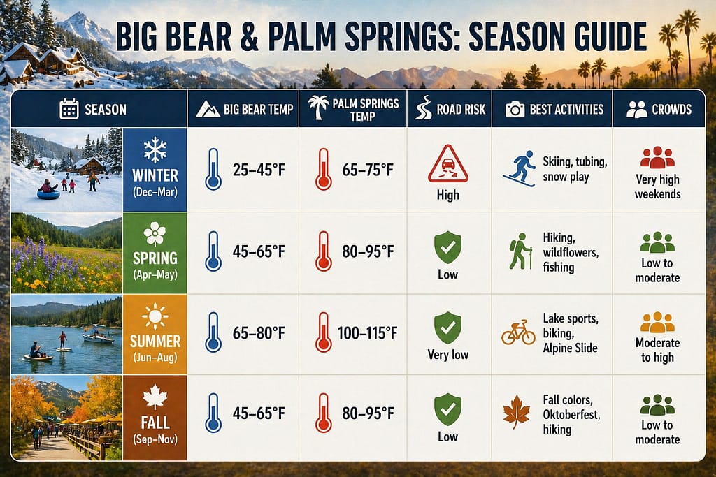 Palm Springs to Big Bear Lake: Seasonal Guide