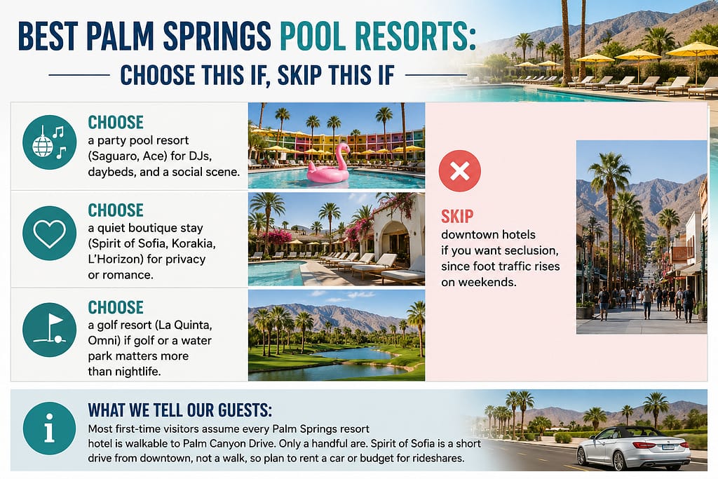 Best Palm Springs Pool Resorts: Choose This If, Skip This If