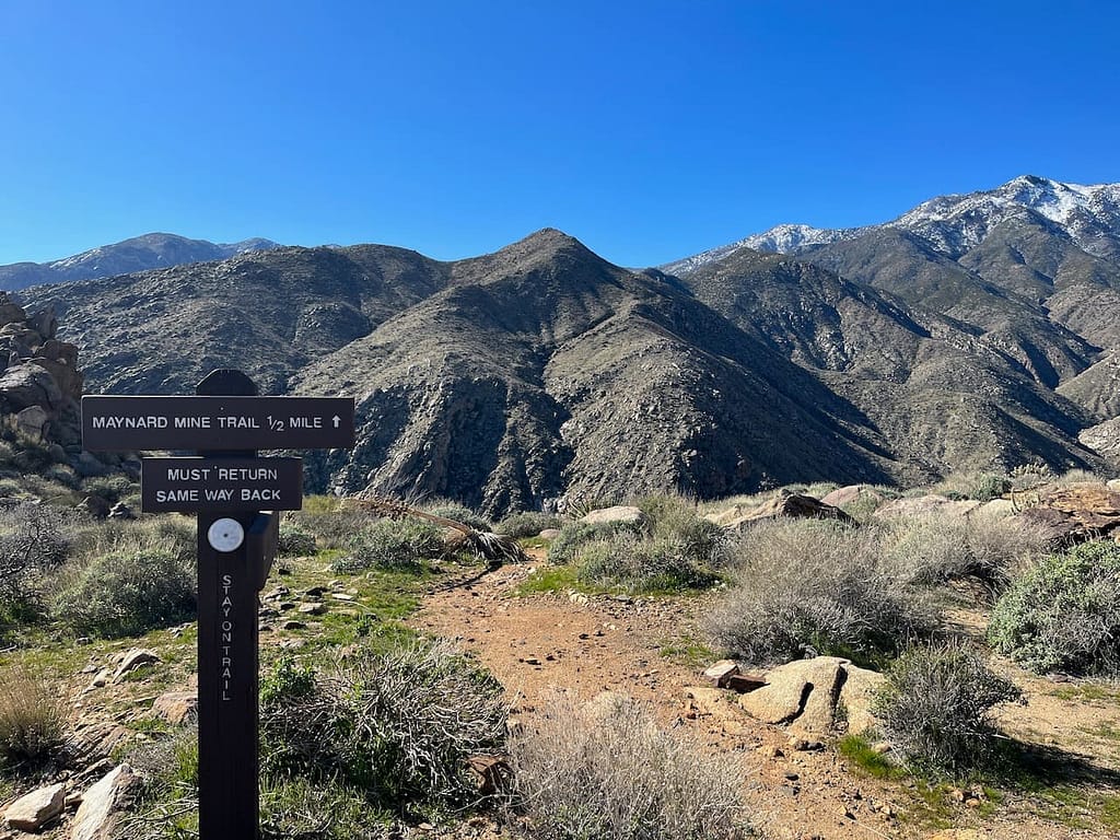 Maynard Mine Trail - Unique Vantage Point for Andreas Canyon Waterfall