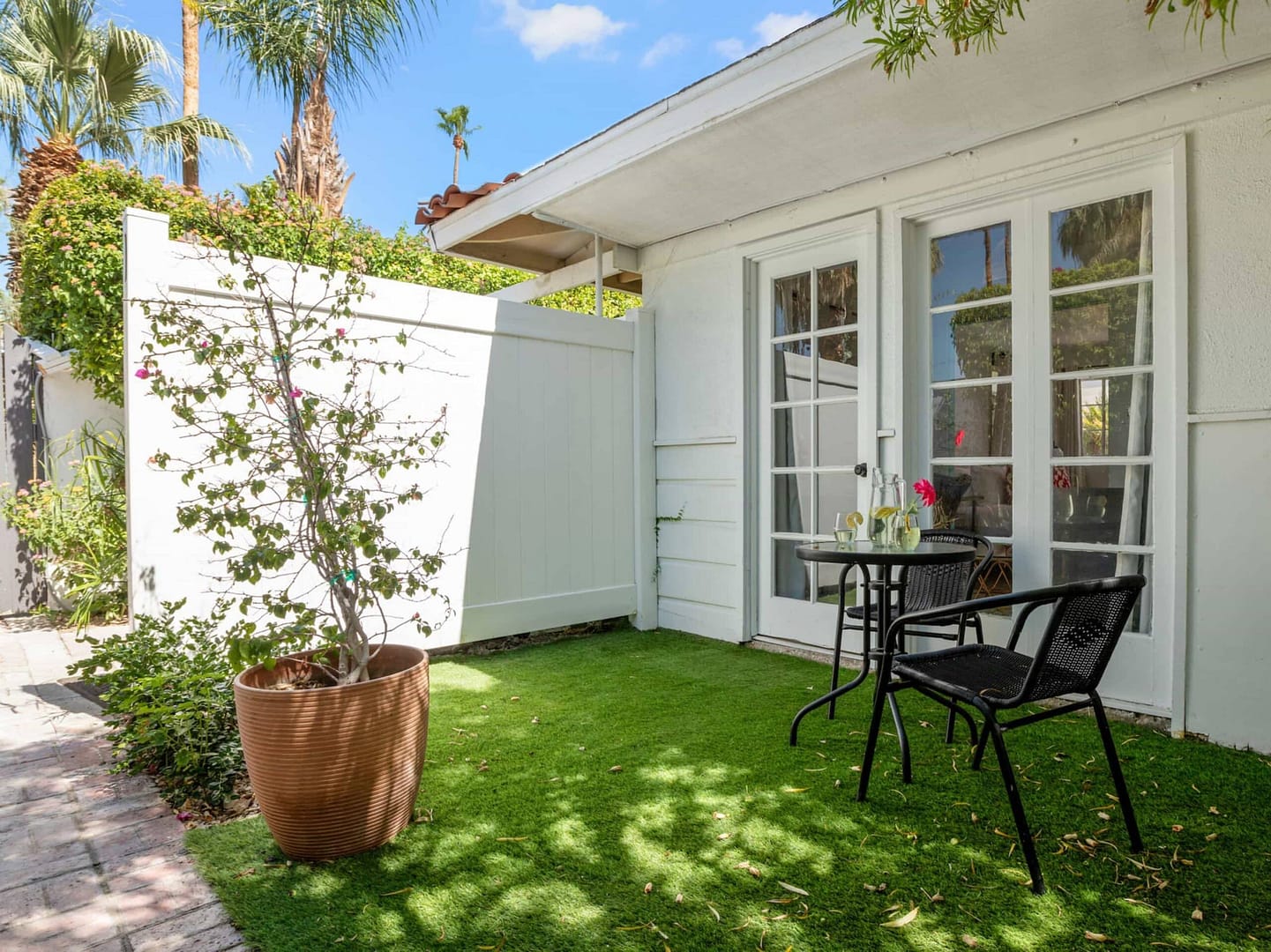 Outdoor space with lush views