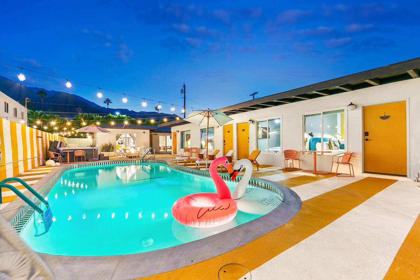 View of The Mod Hotel pool with seating areas