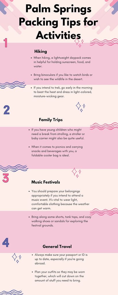 Palm Springs Packing Tips for Activities