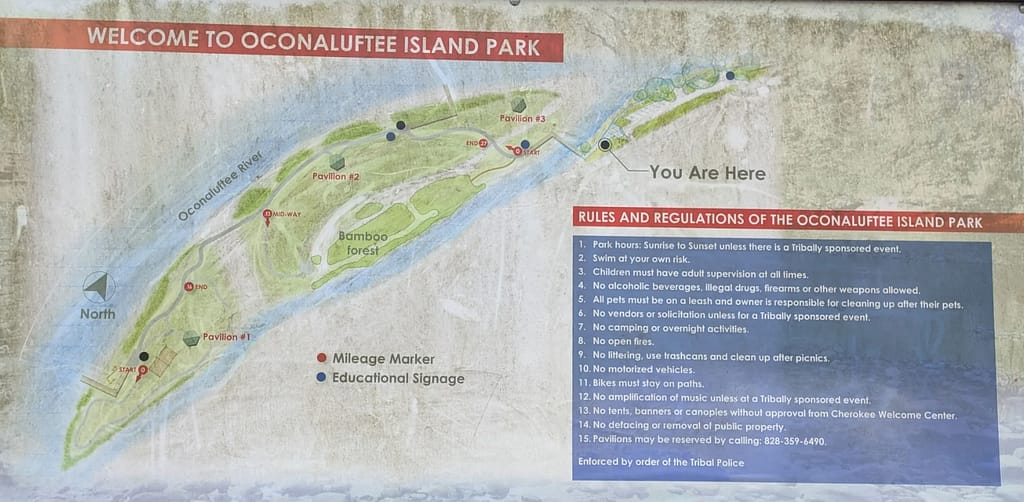 How to Read the Oconaluftee Island Park Map