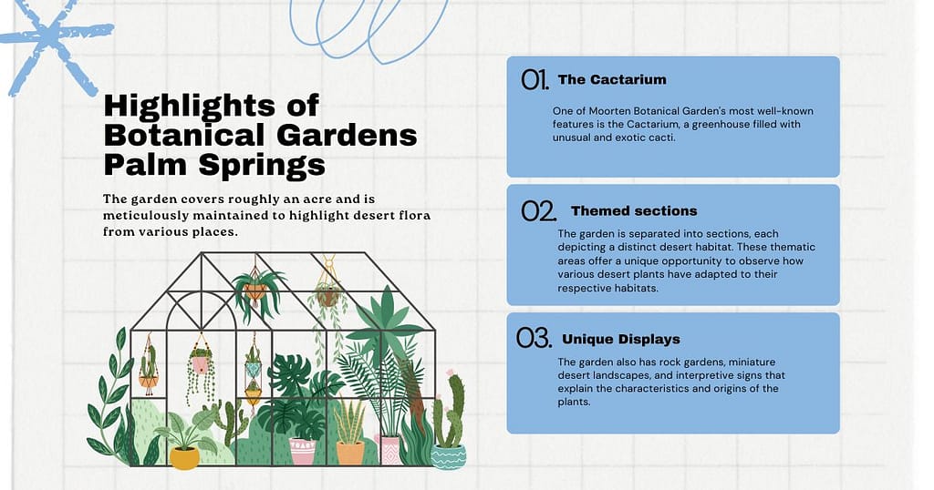 Highlights of Botanical Gardens Palm Springs CA 
