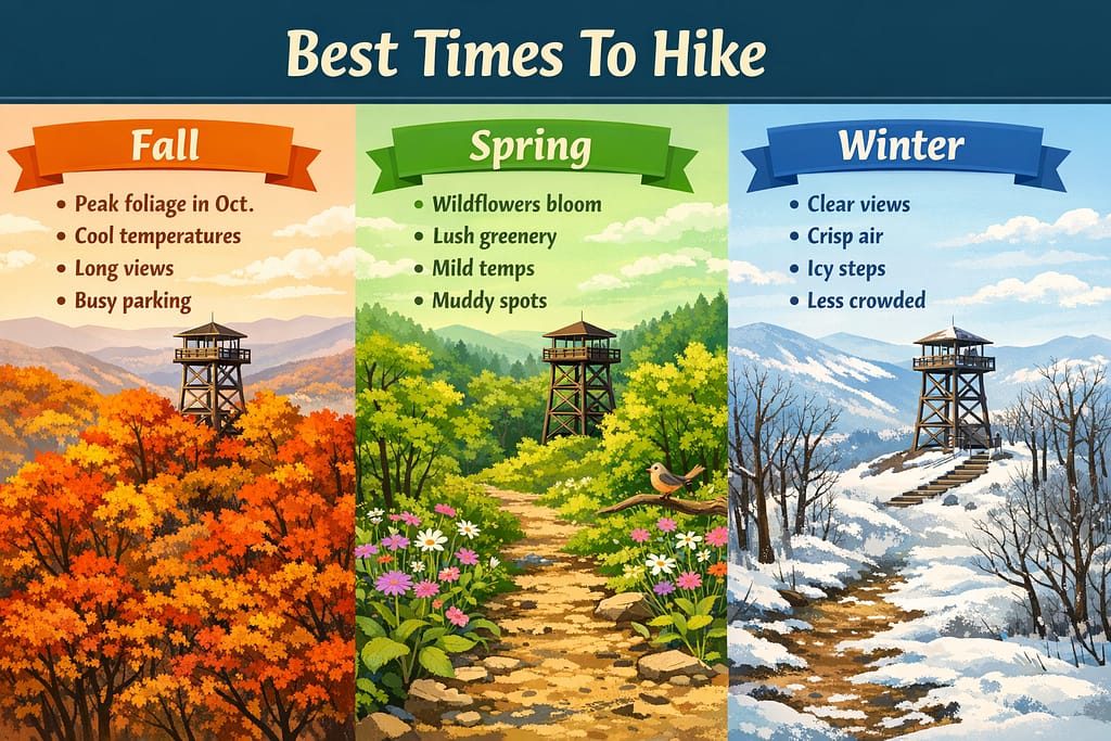 Best Time to Hike Wesser Bald Fire Tower