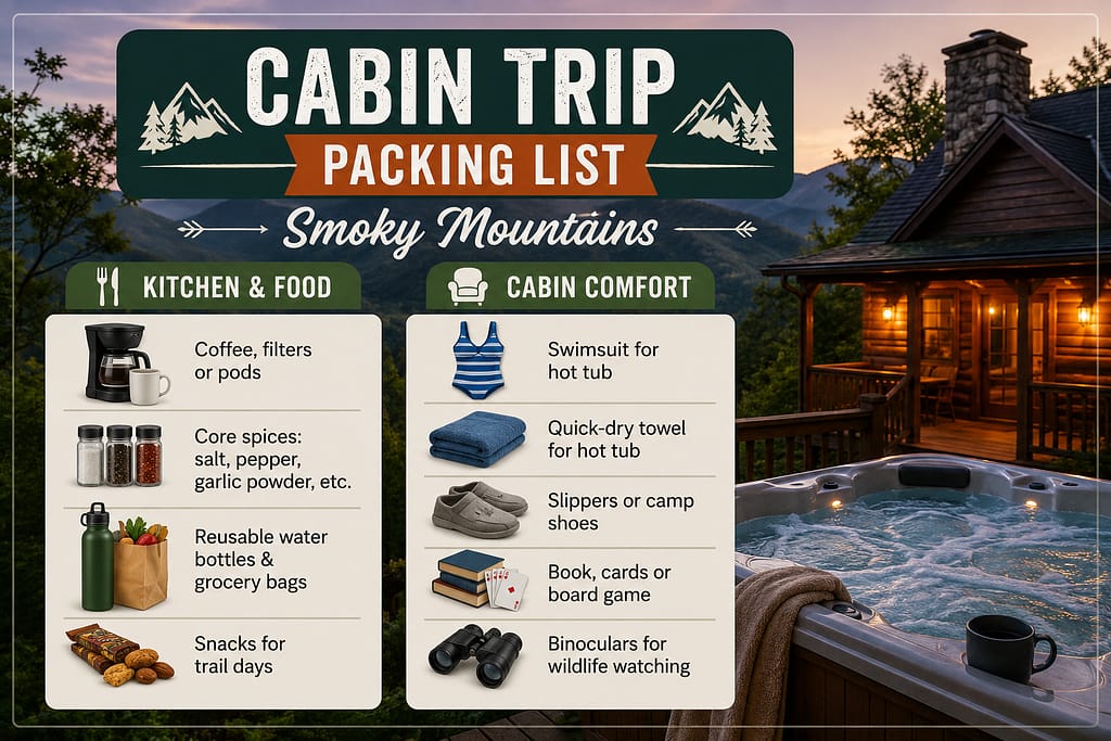 Cabin Trip Packing List Smoky Mountains