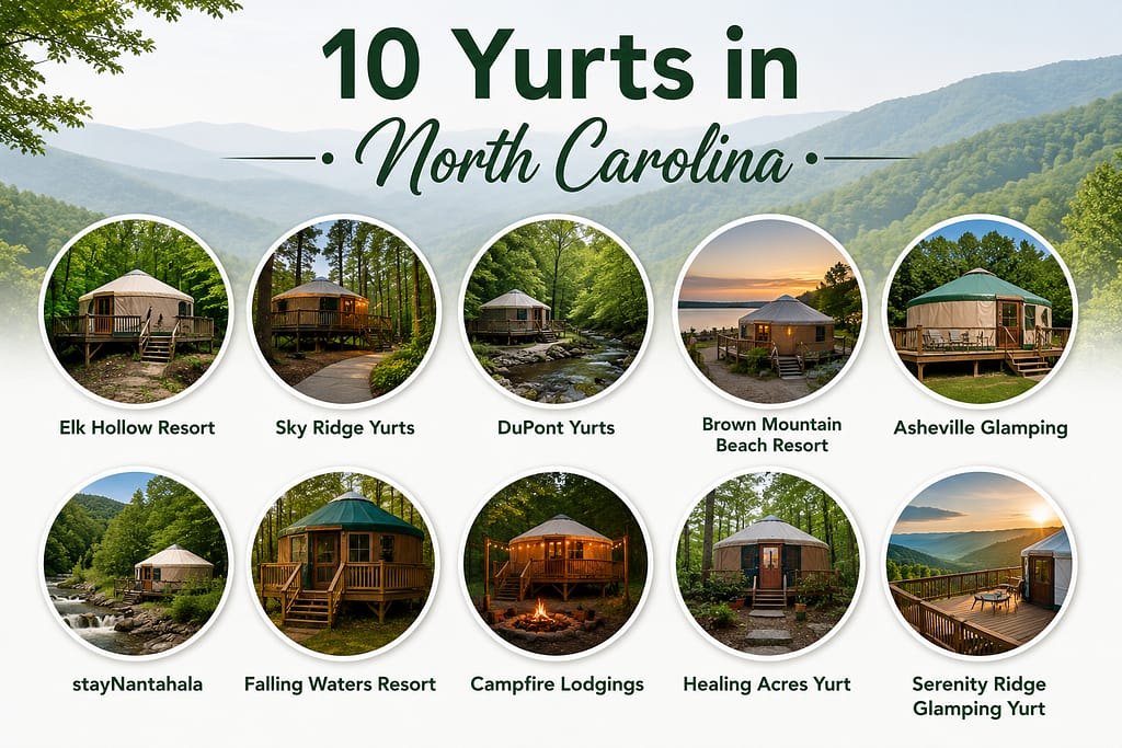 10 Yurts in North Carolina at a Glance