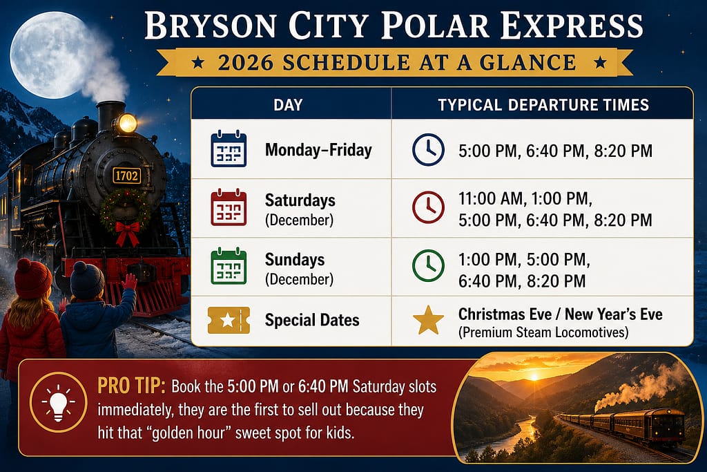 Bryson City North Carolina Polar Express: 7 Best Tips 2026 2 Bryson City North Carolina Polar Express Schedule