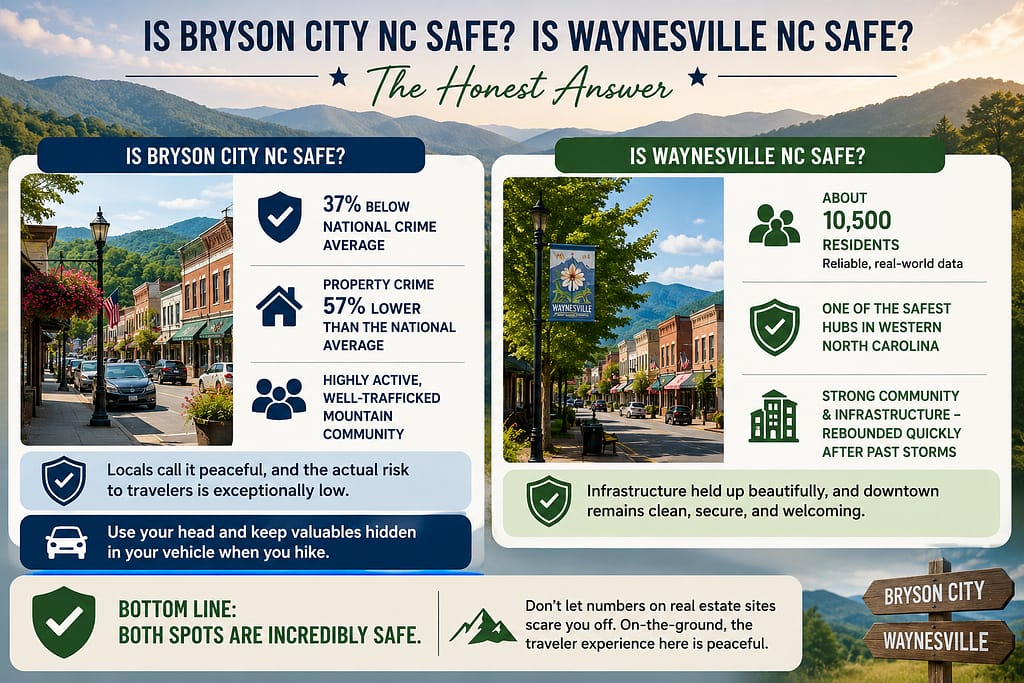 Waynesville NC vs Bryson City NC: Which to Visit? 8 Is Bryson City NC Safe? Is Waynesville NC Safe?
