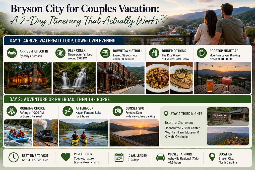 Bryson City for Couples: 12 Romantic Ideas (2026 Guide) 1 Bryson City for Couples Vacation