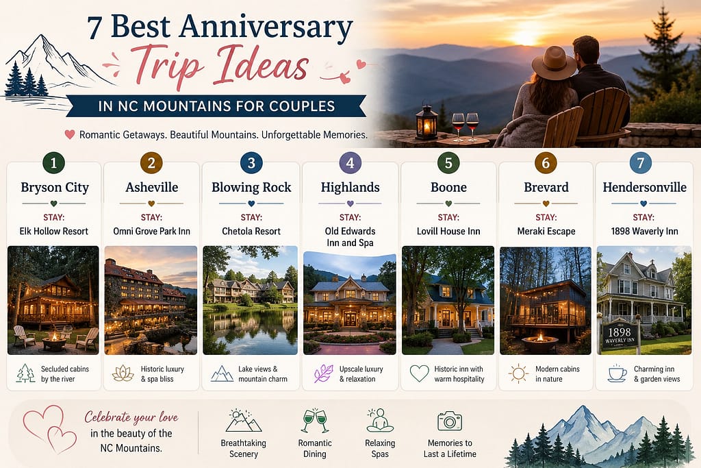 7 Best Anniversary Trip Ideas in NC Mountains for Couples