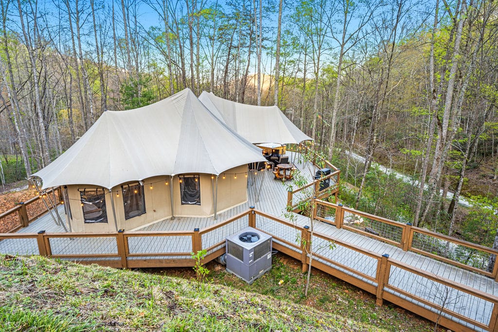 Elk Hollow Resort safari tents in the Smoky Mountains, video thumbnail