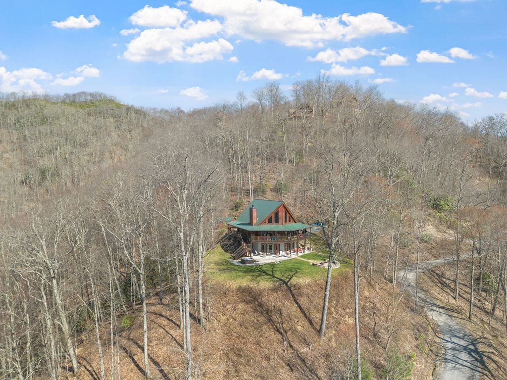 Aerial view of the Great Smoky Mountains near Elk Hollow Resort in Bryson City NC
